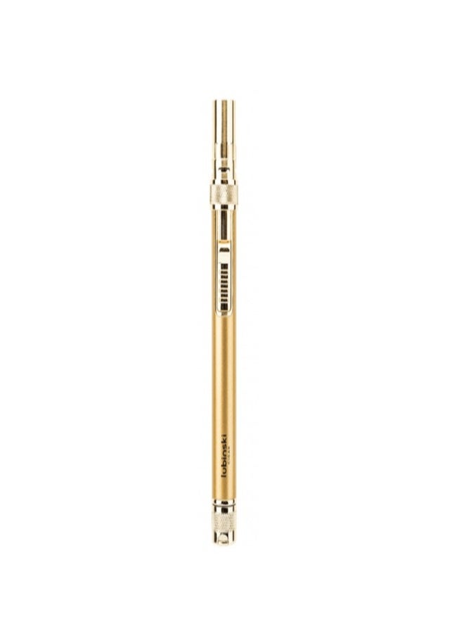 Lubinski Lubinski Metal Windproof Butane Gas Lighter For Outdoor BBQ Party Gold Gift Box  - Image 1