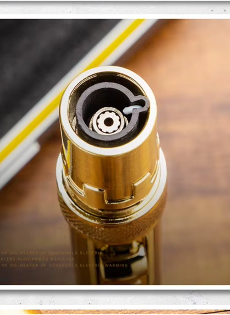 Lubinski Lubinski Metal Windproof Butane Gas Lighter For Outdoor BBQ Party Gold Gift Box  - Image 2