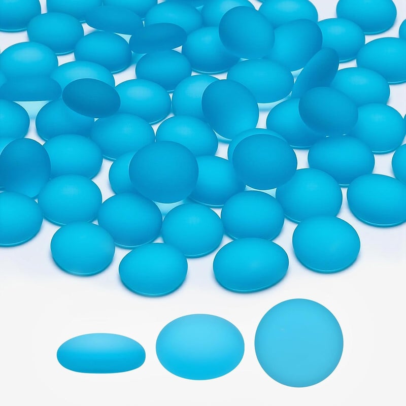 SUREAM Blue Frosted Glass Beads, 0.8LB Vase Filler Beads for Centerpieces, Flat Marbles for DIY Plant Pot Candle Bird Fountains Fish Tank - Image 1