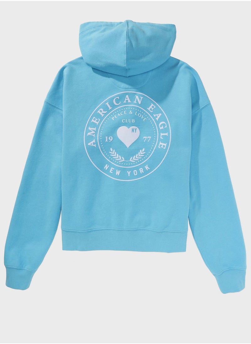 American Eagle - Graphic Zip Through Hoodie - Image 1