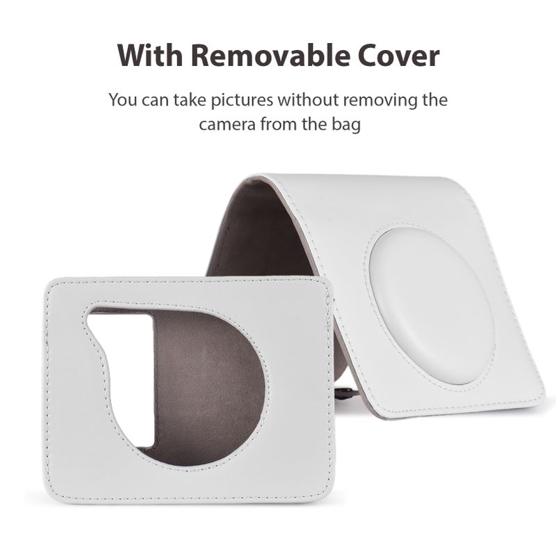 Portable Instant Camera Bag Camera Case Retro Style PU Leather Carrying Case Replacement for Kodak C300R/ Mini Shot 3 with Adjustable Shoulder Strap - Image 3
