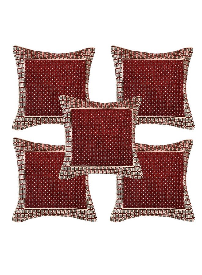 Jayvaam Sofa Cover with Cushion Cover and Table Cover - 3 Seater and 2 Seater Sofa Covers with Arm Set 16 Pcs - 3+1+1 Panels for Home Living Room Sofa Couch Decor (Maroon), Chenille - Image 4
