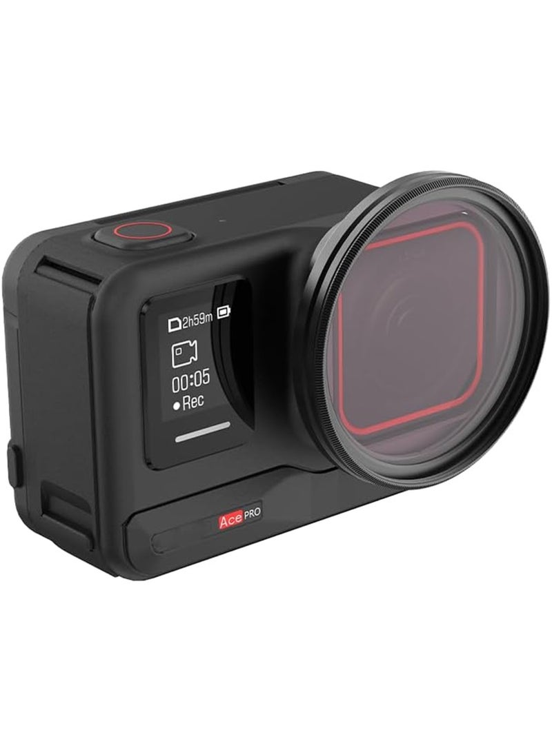 Lens Filter Holder for insta360 Ace Pro/AcePro 2, Protective Frame Metal Camera Filter Holder Compatible with 49mm Filters (Black) - Image 4