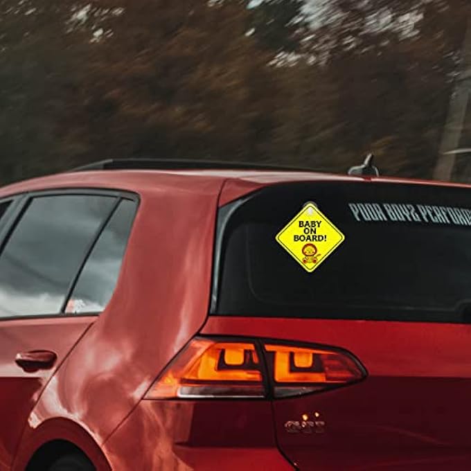 2 PCS BABY ON BOARD CAR WARNING, BABY ON BOARD STICKER SIGN FOR WARNING WITH SUCTION CUPS, CHILD IN CAR STICKER FOR WINDOW CLING REUSABLE TODDLER ON BOARD STICKERS DECAL (LION) - Image 4