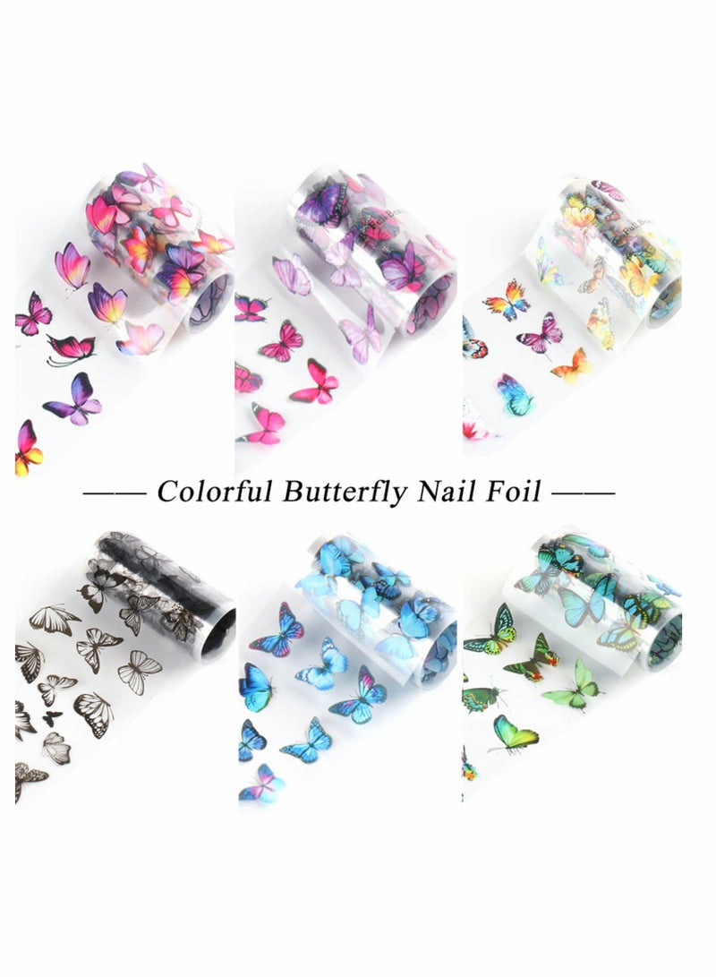 KASTWAVE Butterfly Nail Art Stickers, Decals 3D Self-Adhesive Nail Decals Butterfly Designs with Storage Box DIY Nail Decorations - Image 2