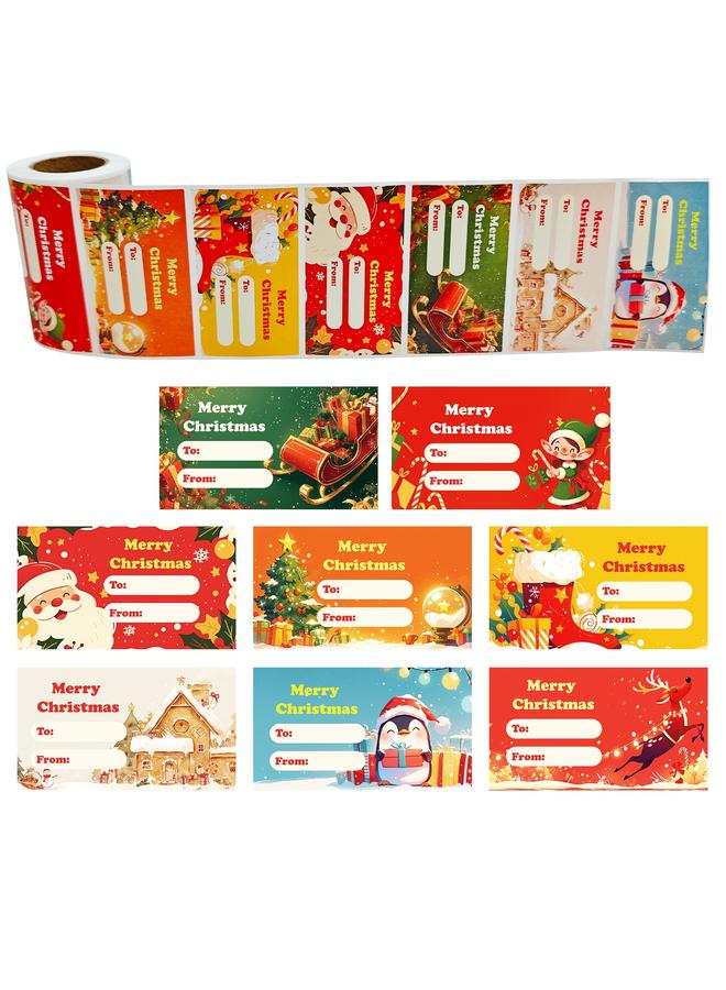Bluejw Big Sell 250 Sheets/roll Best-selling Christmas Label Roll Roll Sticker Holiday Sealing Sticker Decorative Bag - Image 3