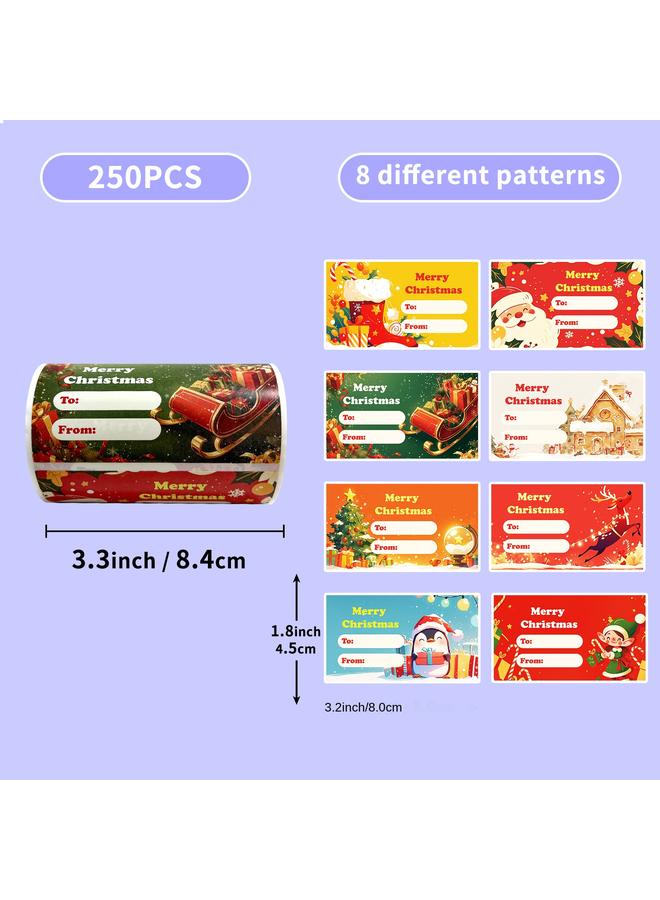 Bluejw Big Sell 250 Sheets/roll Best-selling Christmas Label Roll Roll Sticker Holiday Sealing Sticker Decorative Bag - Image 2