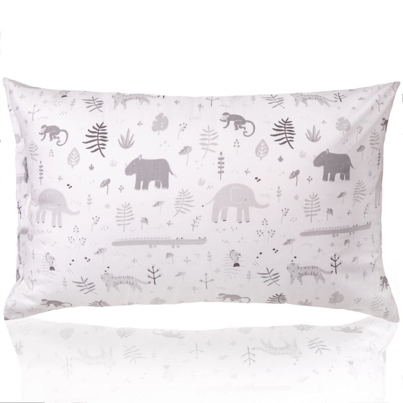 WeeSprout Mini Toddler Pillow for Kids Sleeping - Organic Cotton Shell & Pillowcase with Soft & Supportive Polyfiber Filling - Good for Travel, Machine Washable, 18 x 13 x 3, Safari - Image 1