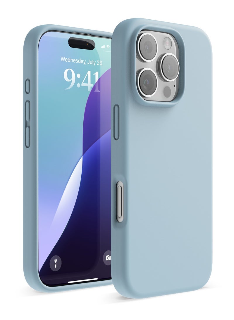 Elago Liquid Silicone for iPhone 16 PRO Case Cover Full Body Protection, Shockproof, Slim, Anti-Scratch Soft Microfiber Lining - Sky Blue