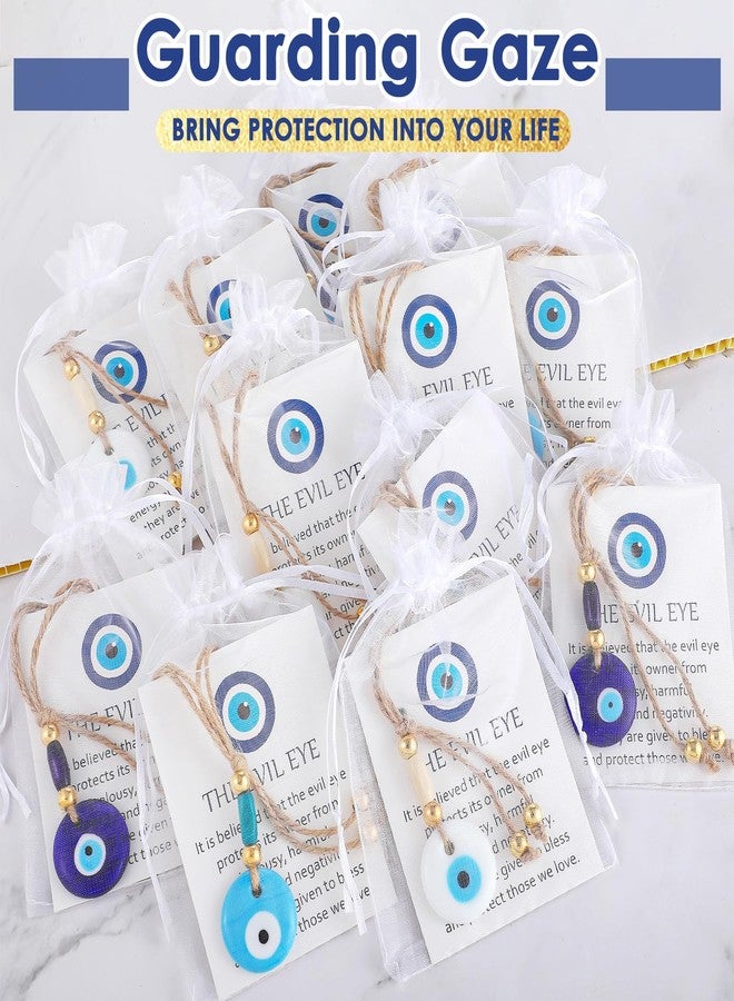سكايليتي مجموعة سكايليتي المكونة من 12 قطعة من تعليقات عين الحسد، تعليقة سيارة على شكل عين الحسد، هدية حظ وحماية، هدايا زجاجية، هدايا مميزة للحفلات للرجال والنساء - Image 2