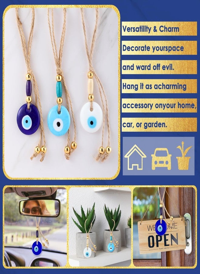 سكايليتي مجموعة سكايليتي المكونة من 12 قطعة من تعليقات عين الحسد، تعليقة سيارة على شكل عين الحسد، هدية حظ وحماية، هدايا زجاجية، هدايا مميزة للحفلات للرجال والنساء - Image 5