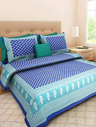 BedZone 100 Cotton Rajasthani Jaipuri King Size bedsheets Combo Double Bed Set 2 Double Bedsheet with 4 Pillow Cover Multicolor - Image 3