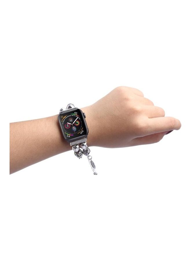 NIBEMINENT DIY Metal Bead Bracelet Watchband For Apple Watch 5 & 4 40mm/3 2 1 38mm Purple - Image 5