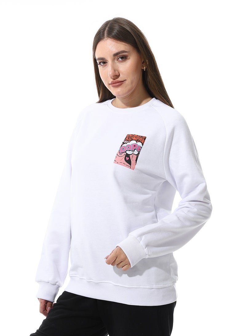 Andora Round Neck Printed Sweatshirt - Image 2