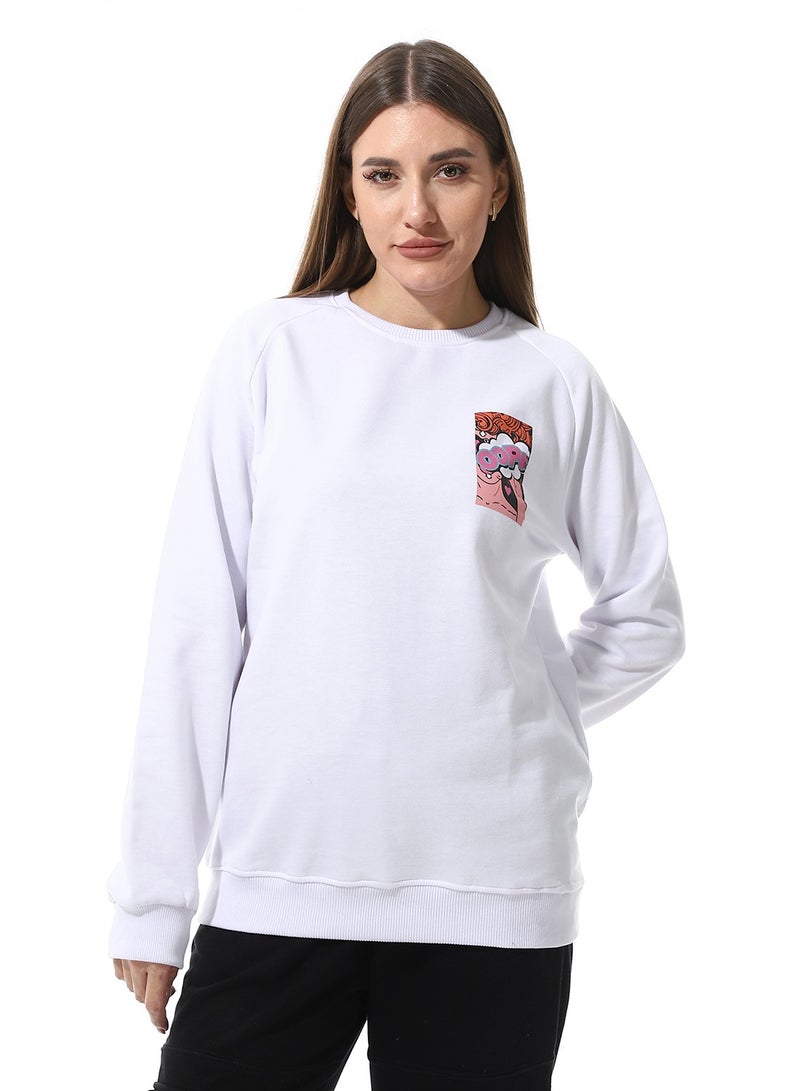 Andora Round Neck Printed Sweatshirt - Image 1