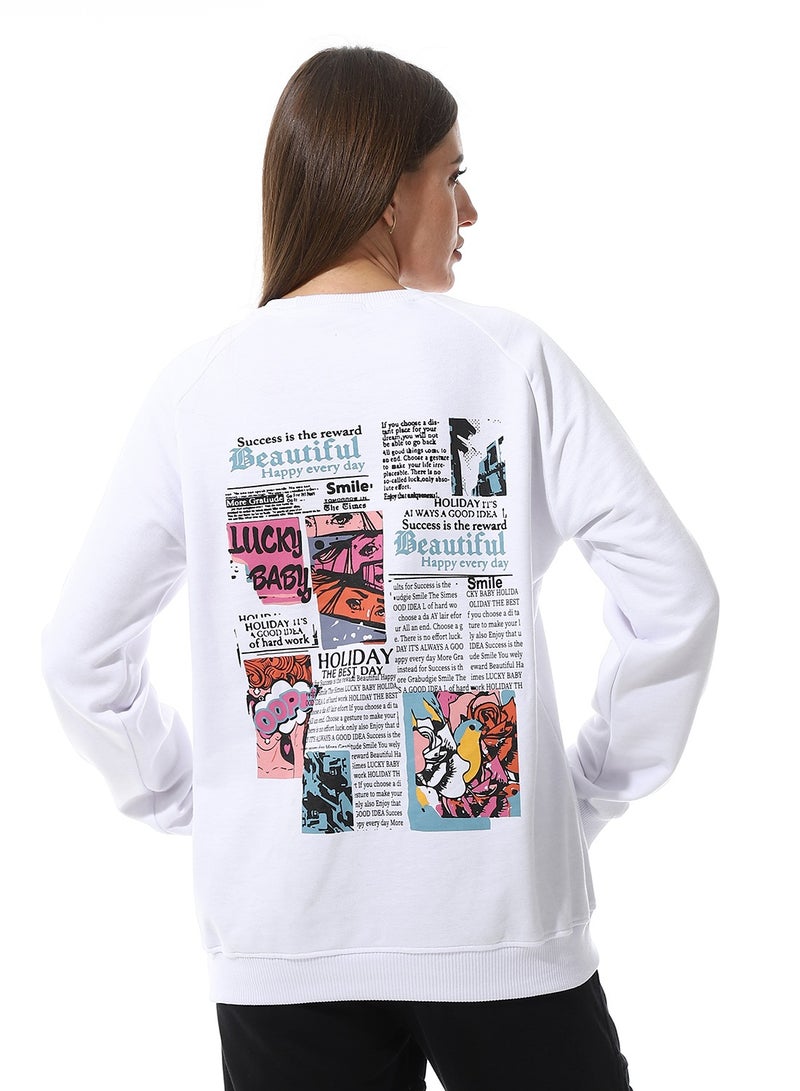 Andora Round Neck Printed Sweatshirt - Image 3