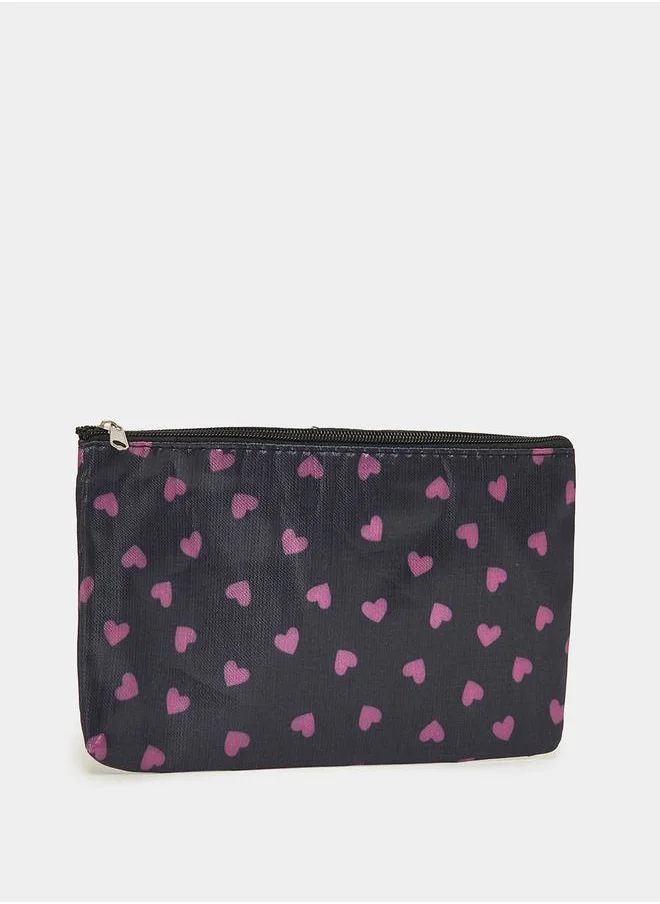 Styli Heart Print Wash Bag