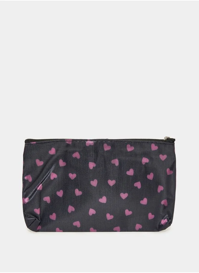 Styli Heart Print Wash Bag