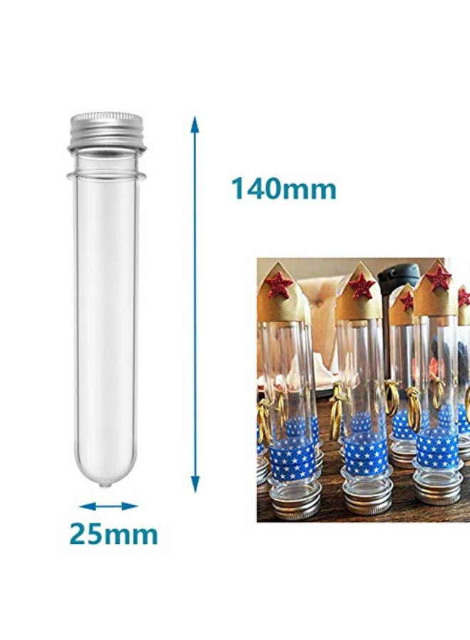 10 Pcs Clear Flat Plastic Test Tubes with Screw Caps, Science Party Test Tubesm,Large Test Tubes Containers for Scientific Experiments, Plant Propagation and Holiday Gifts  - Image 4