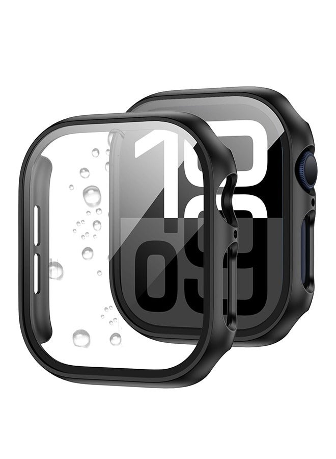 X-level Apple Watch Series 10 42 mm Protective Case Cover with Screen Protector, Hard PC Ultra Thin Tempered Glass Waterproof Cover Accessories Black  - Image 1