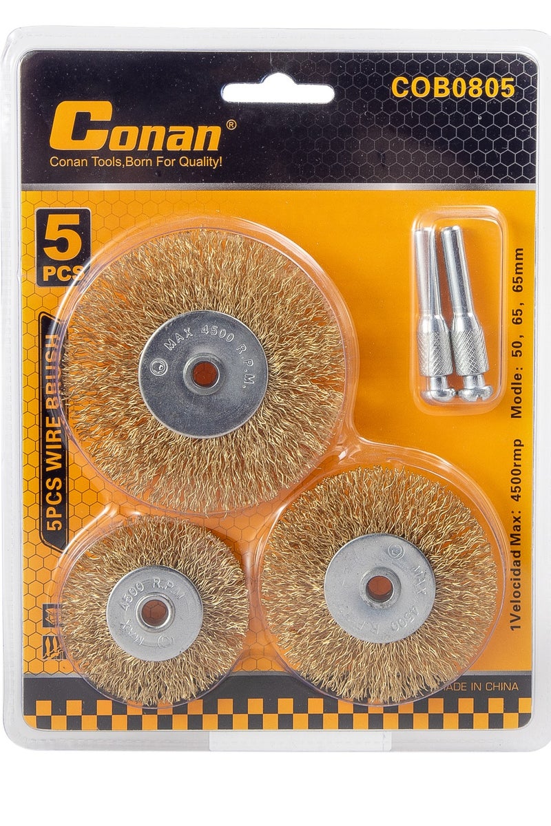 Conan 5-Piece Wire Brush Set – Multi-Size Cleaning Brushes COB0805 - Image 1