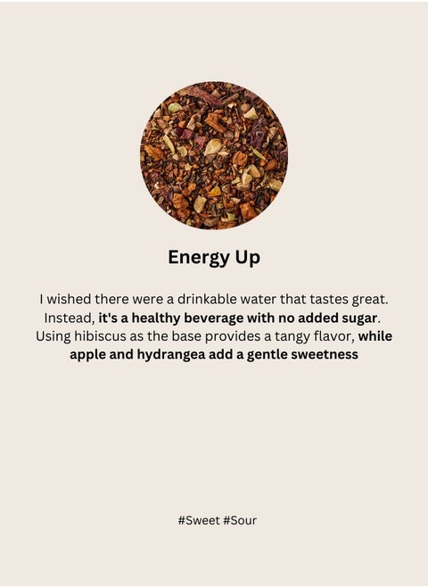TABLA | Energy Up, A sweet and tangy iced blend of hibiscus, apple, citron, and schisandra, perfect for an afternoon energy boost, Made in Korea