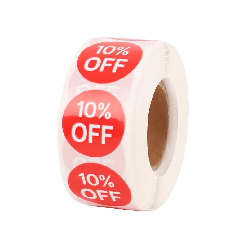 Muka 500 PCS 075 Inch Percent Off Stickers Waterproof Permanent SelfAdhesive Discount StickersRed