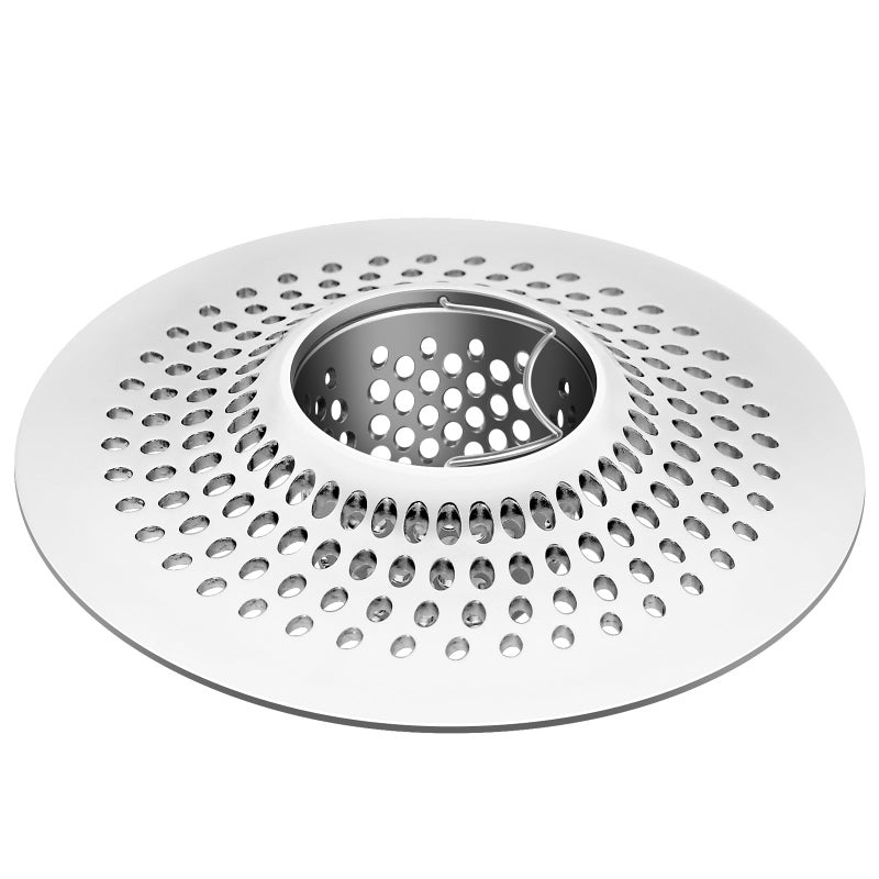 LEKEYE Shower Drain Hair CatcherBathroom Drain CoverBathtub Drain StrainerShower Stall Drain ProtectorPearl Chrome