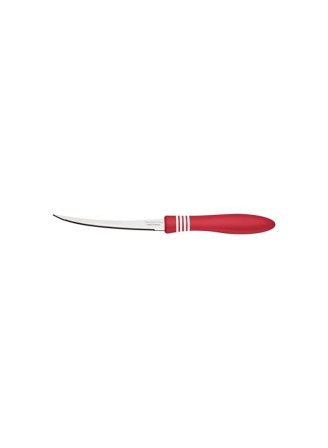 TRAMONTINA TRAMONTINA Cor & Cor Tomato Knife – 5-Inch Stainless Steel Blade with Red Polypropylene Handle – Durable, Sharp & Dishwasher Safe  - Image 1