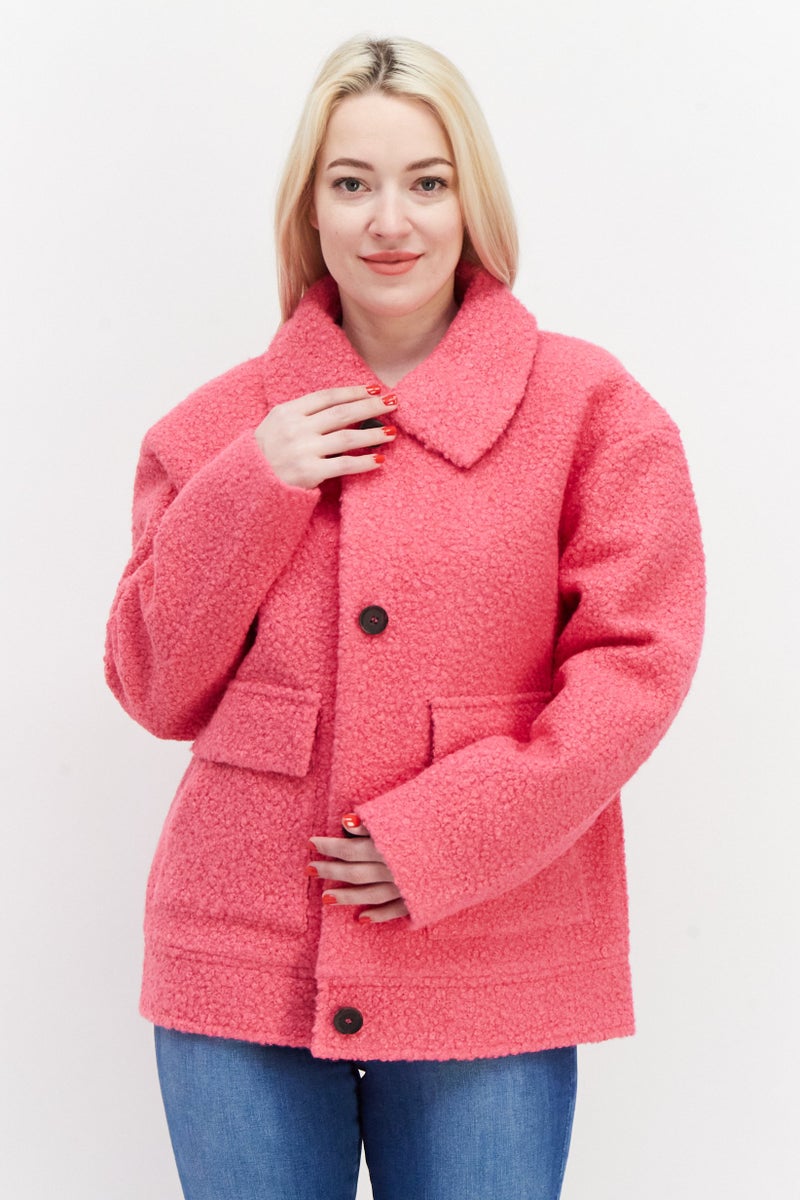 NVLT Women Long Sleeve Solid Softshell Jacket, Pink - Image 1