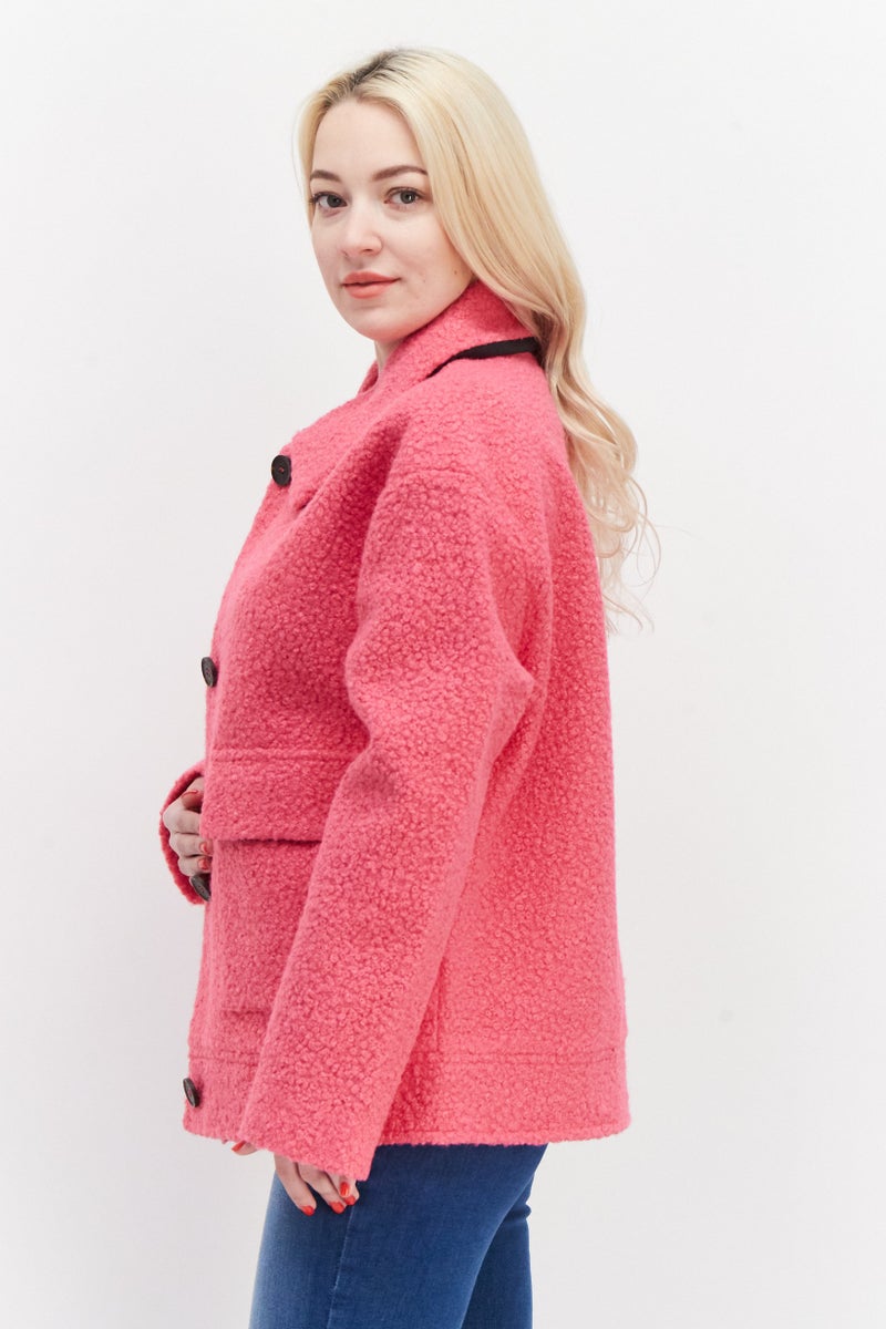 NVLT Women Long Sleeve Solid Softshell Jacket, Pink - Image 3