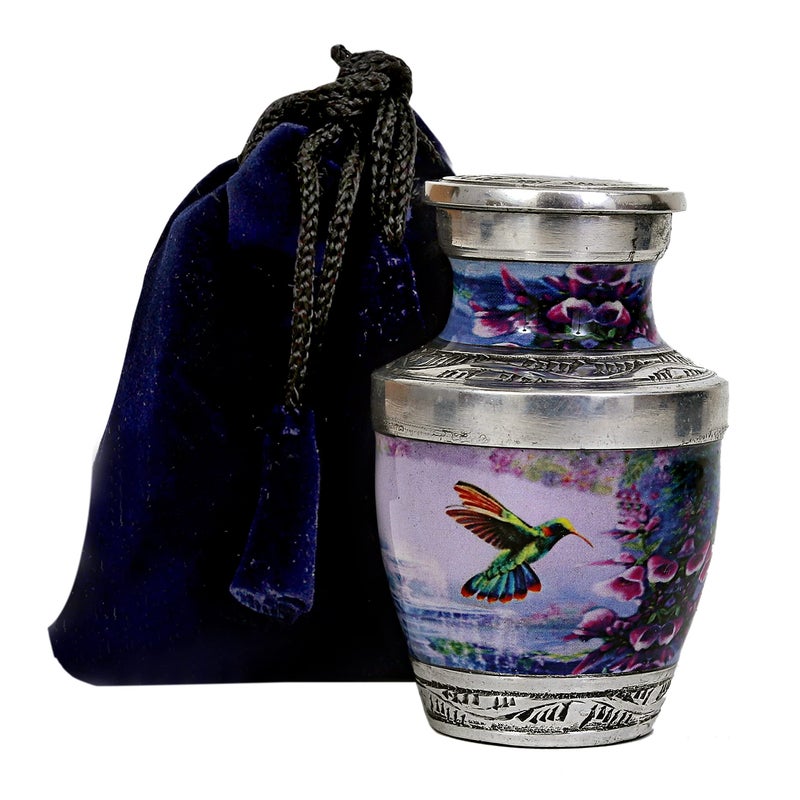 hlc Small Humming Bird Keepsake Urn Qnty 1 for Human Ashes with Velvet Box BagMini Beautiful Peaceful Engraved Mini Memorial Affordable 35 cuin XXDJHM22Y889