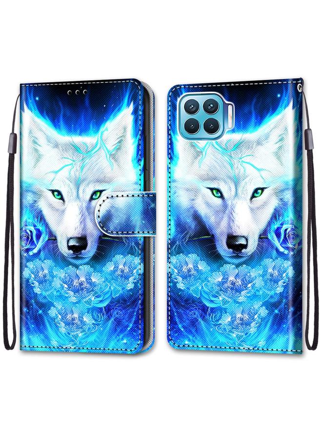 اس-توب جراب لهاتف OPPO F17 Pro / A93 4G / Reno4 Lite / Reno4 F جراب من جلد البولي يوريثان قابل للطي أفقيًا برسومات متقاطعة ملونة مع حامل وفتحات للبطاقات ومحفظة وحبل تعليق - Image 2