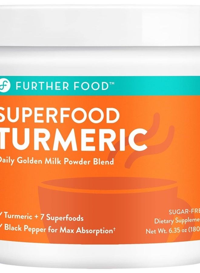 Further Food Best Turmeric Golden Milk Organic Turmeric Powder, Cinnamon, Ginger & Black Pepper Maximum Absorption Joint Health, Gut Health, Sugar-Free, Vegan, Keto (90 Servings)  - Image 1