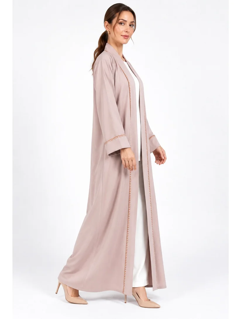 Nikias Crepe Abaya with Thread Handwork on Front & Sleeves
