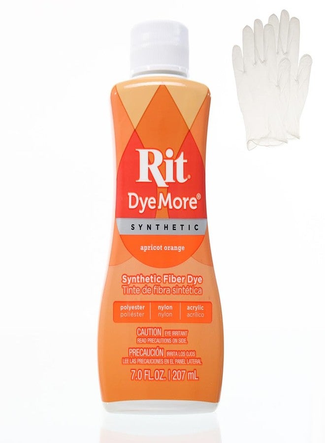 Craft County Rit DyeMore 7 Oz. Synthetic Liquid Fiber Dye with Plastic Gloves for Clothing, Décor, and - Apricot Orange (1 Pack) - Image 1