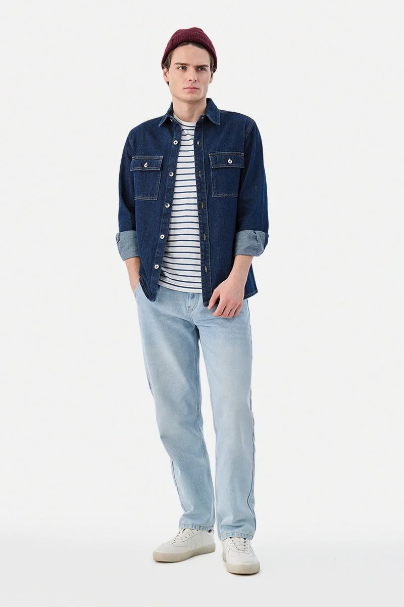 سنيتش Double Pocket Denim Overshirt