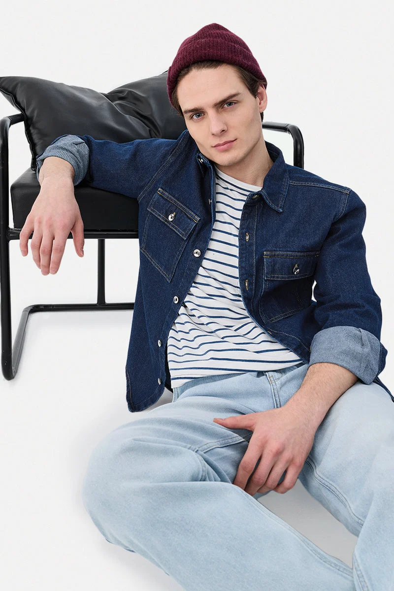 سنيتش Double Pocket Denim Overshirt