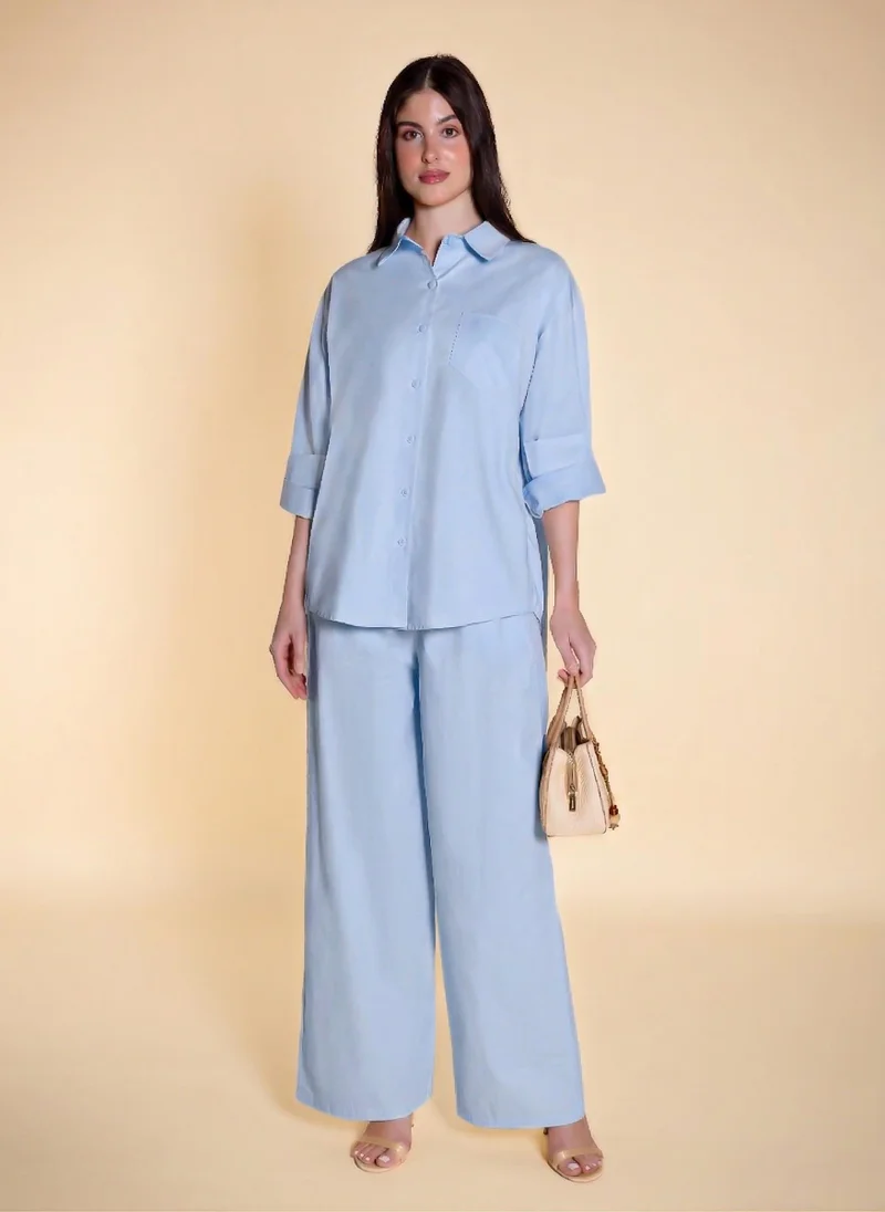 SHAPES OVERSIZED POPLIN SHIRT SET