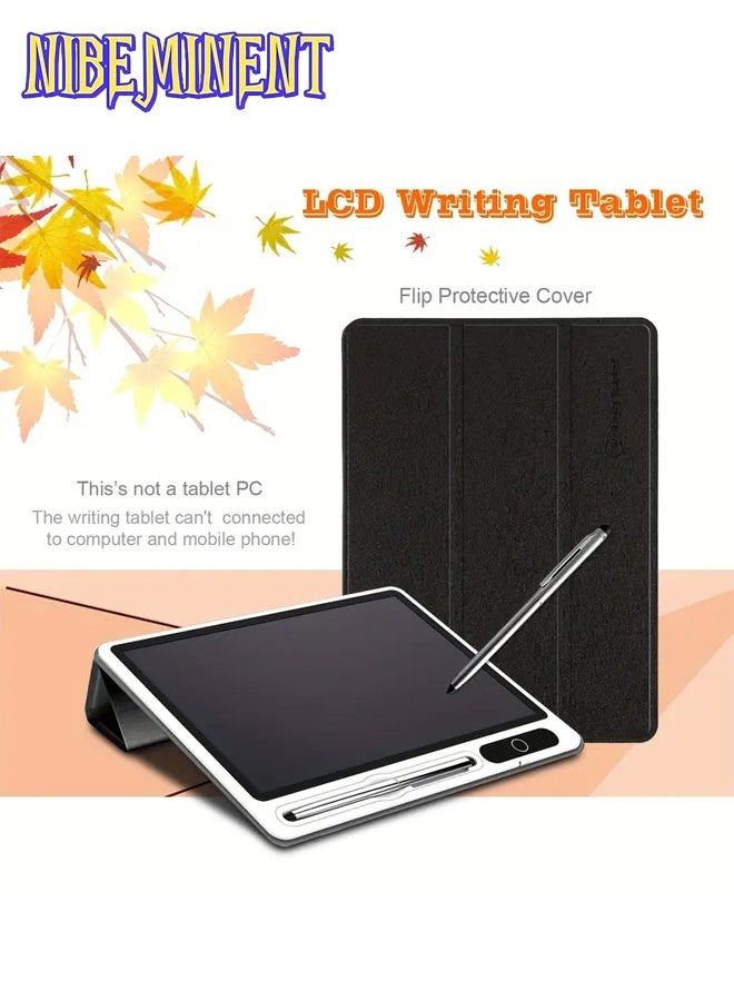 NIBEMINENT 10 inch LCD Writing Tablet with Stylus, Electronic Portable Drawing & Note Pad with Leather Protective Case, Electronic Whiteboard, Handwriting Pad Doodle Board, Great Gift - Ideal Use for Home, School, Office, Business（Black） - Image 4