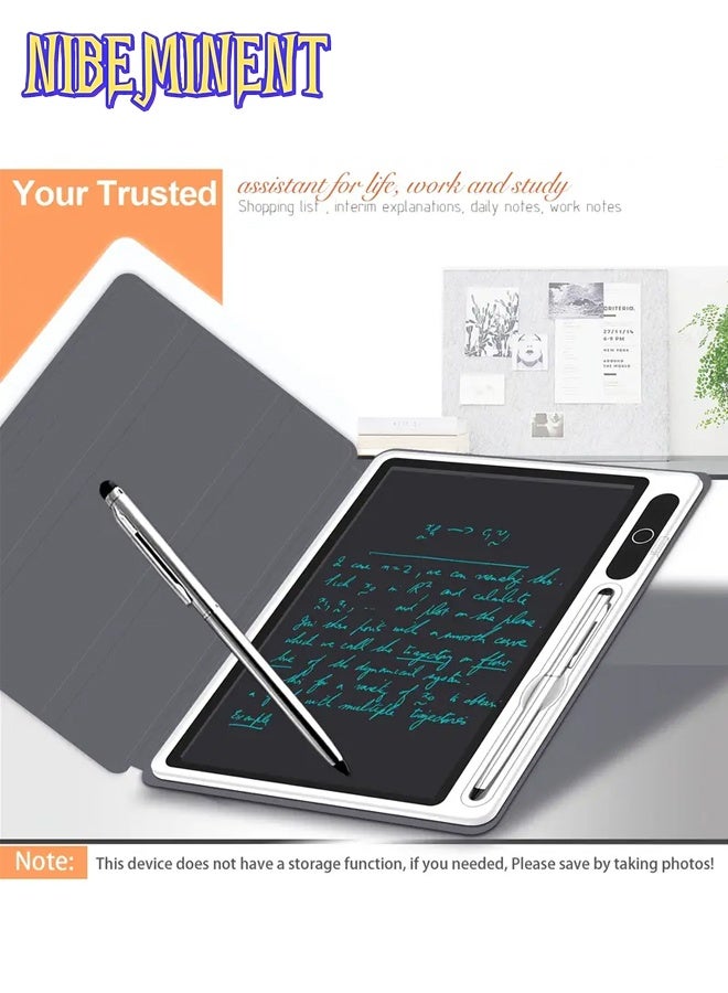 NIBEMINENT 10 inch LCD Writing Tablet with Stylus, Electronic Portable Drawing & Note Pad with Leather Protective Case, Electronic Whiteboard, Handwriting Pad Doodle Board, Great Gift - Ideal Use for Home, School, Office, Business（Black） - Image 2