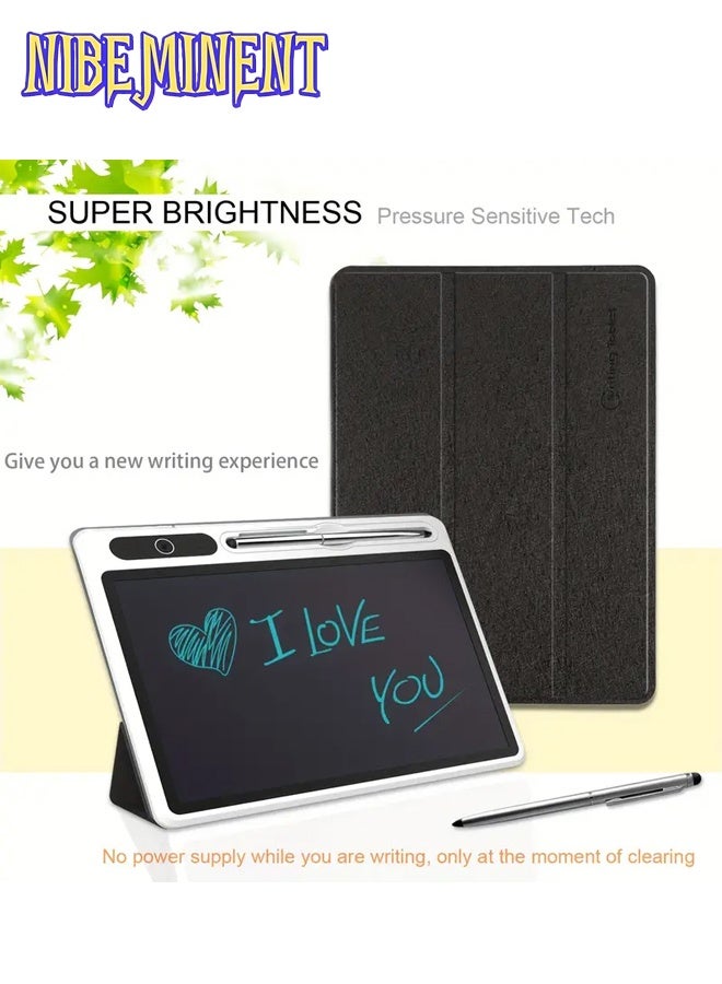 NIBEMINENT 10 inch LCD Writing Tablet with Stylus, Electronic Portable Drawing & Note Pad with Leather Protective Case, Electronic Whiteboard, Handwriting Pad Doodle Board, Great Gift - Ideal Use for Home, School, Office, Business（Black） - Image 5