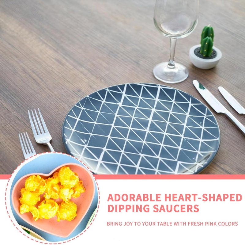 YAFIYGI Pink Heart Bowl Heart Shaped Candy Bowl Set 4Pcs Ideal Valentines Day Present Pink Cute Plastic Bowls for Blending Salad Soup Snacks and Desserts Ideal Dishware for Valentines Day Dishes - Image 2