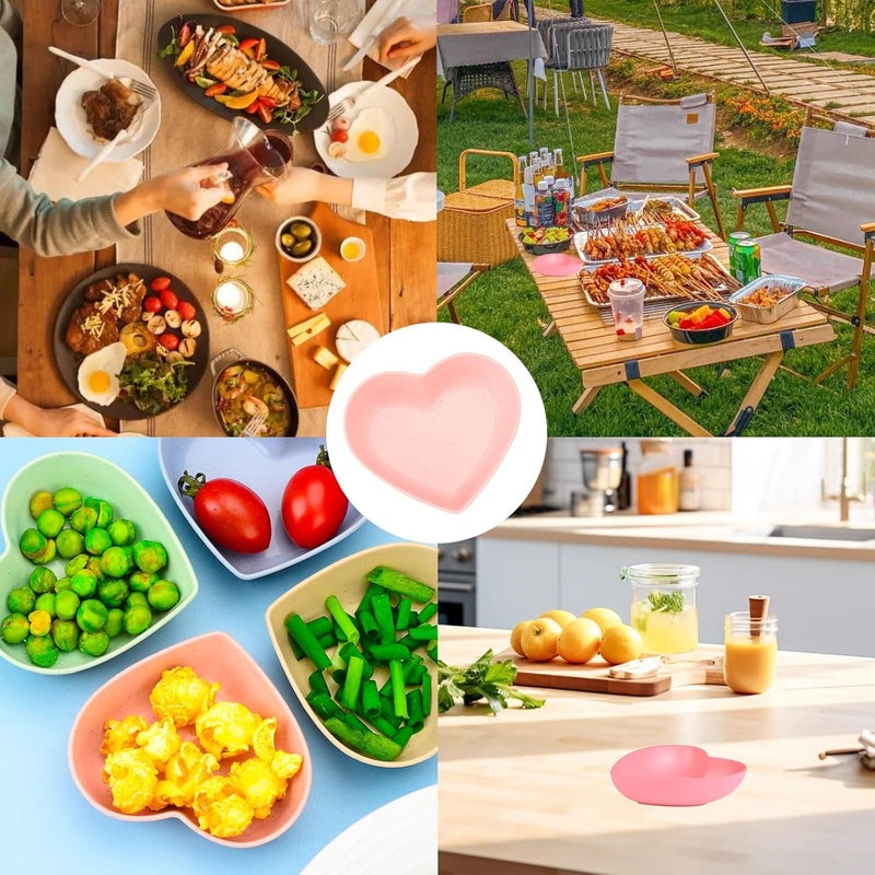 YAFIYGI Pink Heart Bowl Heart Shaped Candy Bowl Set 4Pcs Ideal Valentines Day Present Pink Cute Plastic Bowls for Blending Salad Soup Snacks and Desserts Ideal Dishware for Valentines Day Dishes - Image 5