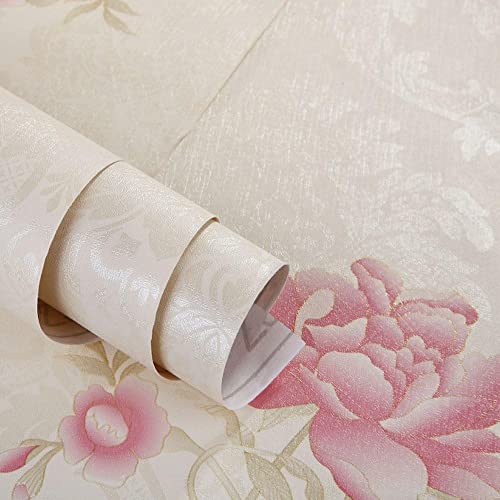 Maefele® Floral Self-Adhesive PVC Wallpaper 304CM X 45CM (PinkBeige) - Image 3