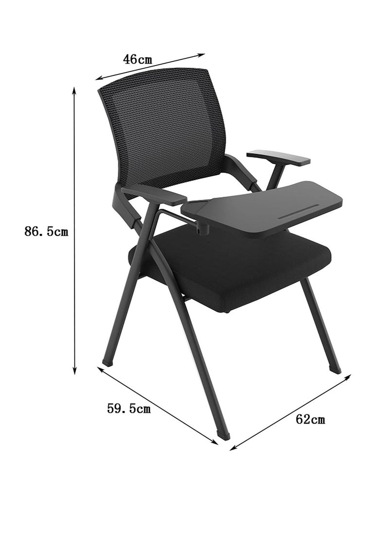 Neo Front Neo Front Foldable Study Chair with Writing Pad – Compact Black Computer Chair for Kids & Students, Sturdy Metal Legs Ideal for Home, School, & Study Rooms  Model HY-128C Black  - Image 2