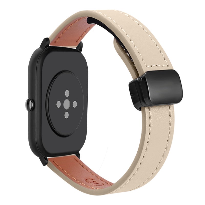 For Amazfit Gts4 Mini Slim Magnetic Buckle 20Mm Microfiber Leather Watch Band(Cream Apricot) - Image 1