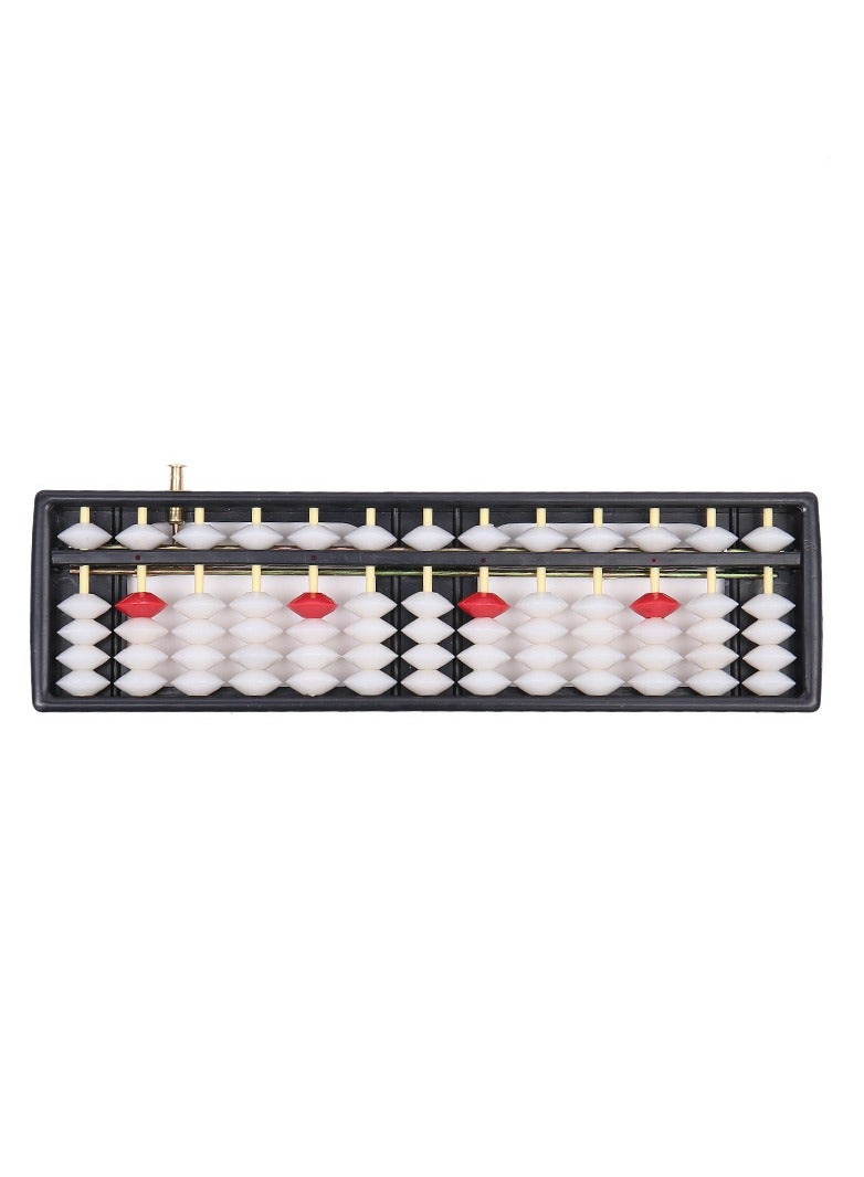 Abacus Bead Arithmetic Counting Abacus with Reset on School Supplies for Children Vintage Wooden Abacus Soroban Chinese Calculator Counting Tool (13 Column)