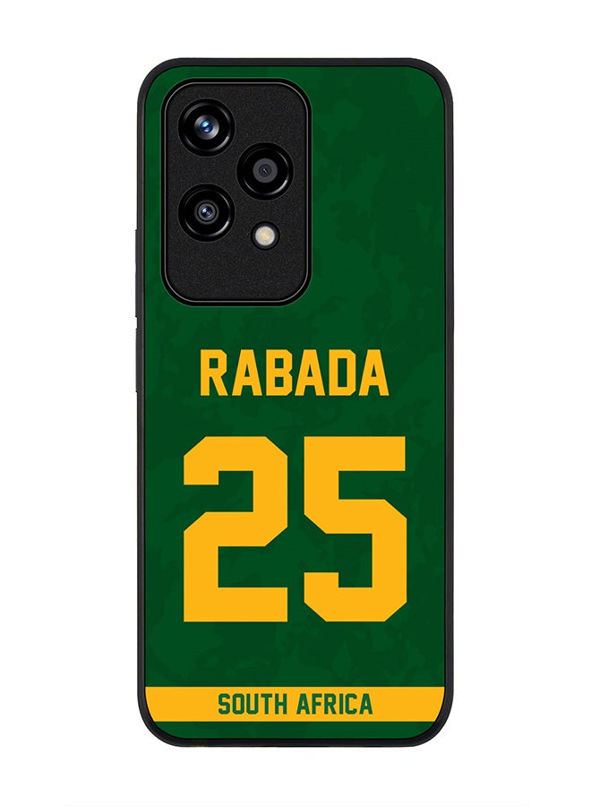 Stylizedd Rugged Black edge case for Honor 200 Lite, Slim fit Soft Case Flexible Anti Drop TPU Gel Thin Cover - Team South Africa Kagiso Rabada, Jersey No 25 - Image 1
