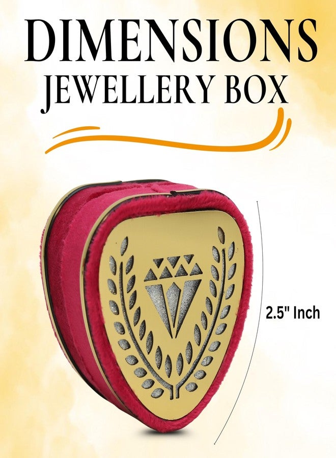 FEBTECH Heart Shaped Ring Box with Gold Design – Luxury Red Jewelry Gift Case with Diamond Pattern & Soft Interior for Engagement, Wedding, Anniversary or Proposal Rings - Image 2